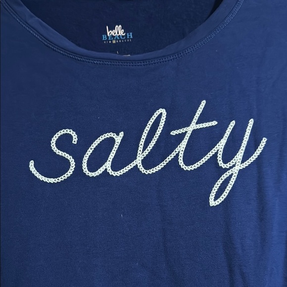 Belle Beach by Kim Gravel Blue 'Salty' light weight Sweatshirt - Picture 4 of 8